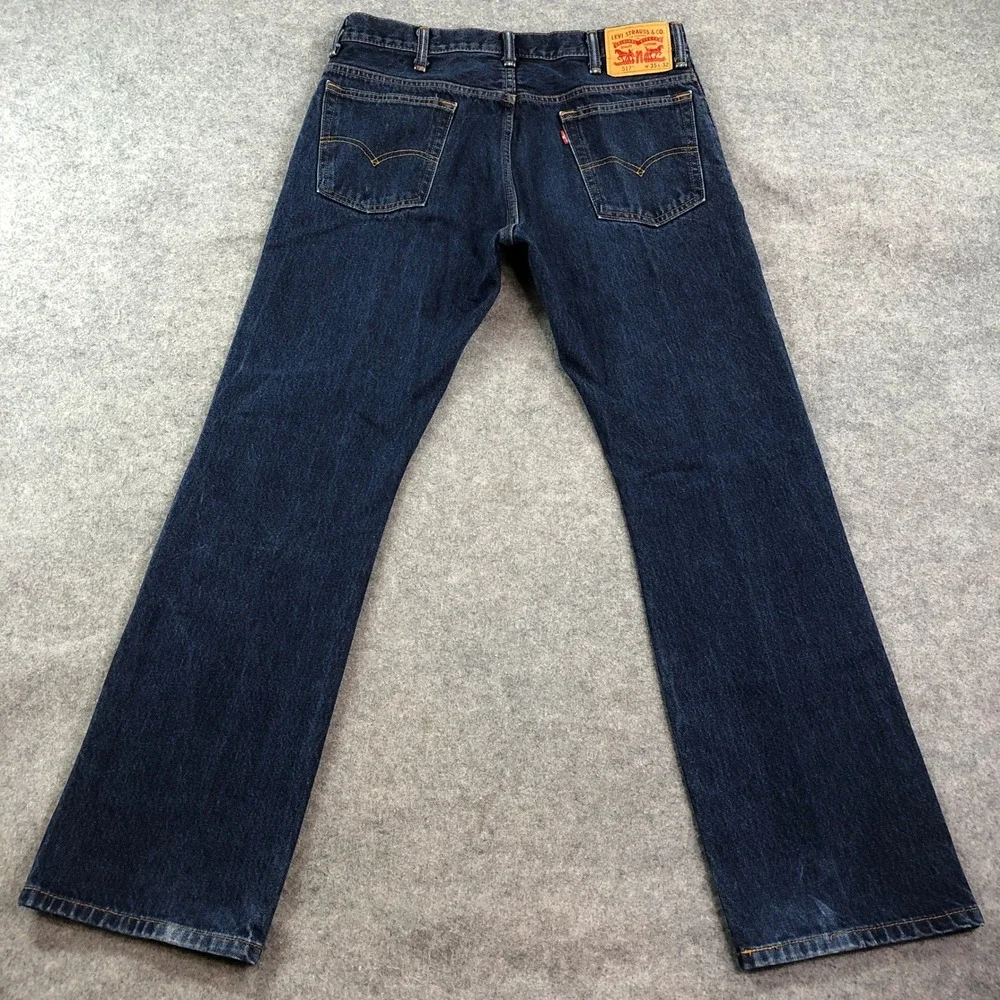 Levis 517 Mens Jeans 35x32 Bootcut Blue Dark Wash Regular Fit Denim Mid Rise